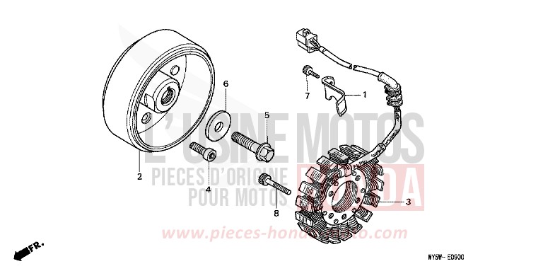 GENERATOR von CB1300 Super Bold'or ABS RADIANT RED METALLIC (R218) von 1999